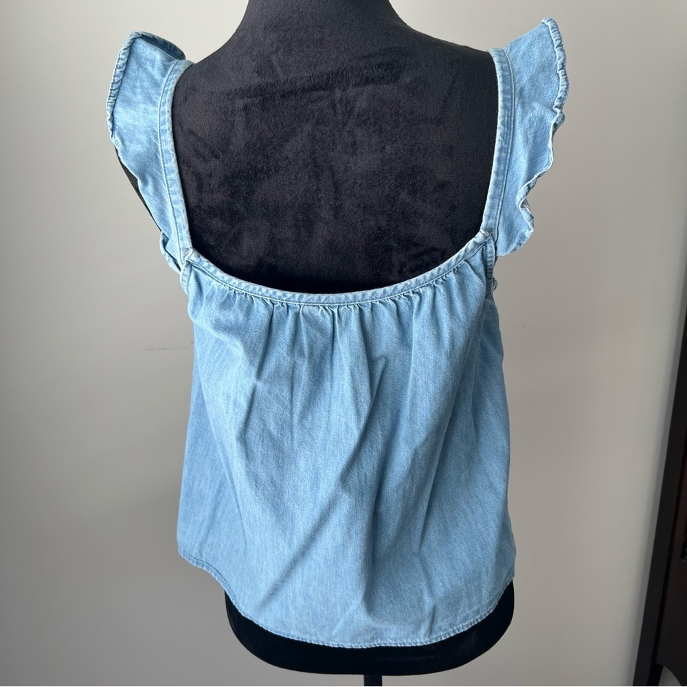 GAP Light Blue Ruffle Strap Camisole - S - Picture 3 of 6